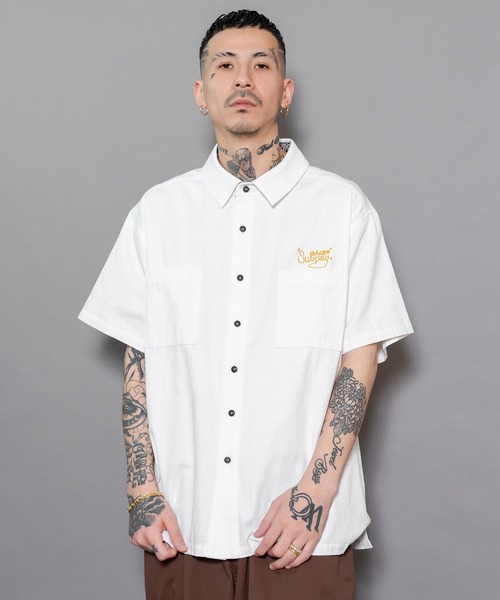 「Subciety」 半袖シャツ LARGE ブラック メンズ_画像6