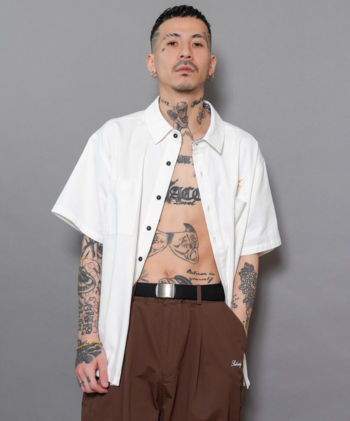 「Subciety」 半袖シャツ LARGE ブラック メンズ_画像8