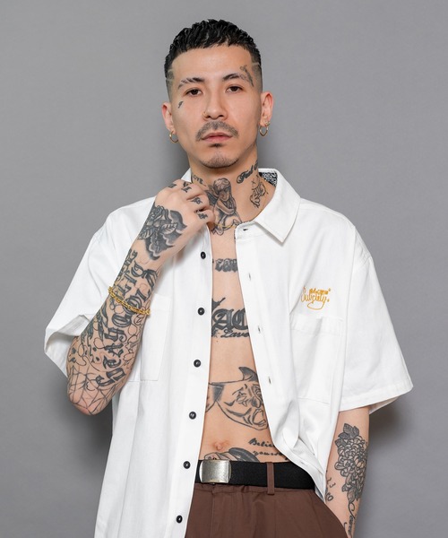 「Subciety」 半袖シャツ LARGE ブラック メンズ_画像9