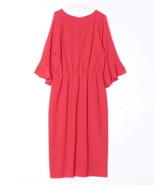 「GRACE CONTINENTAL」 7分袖ワンピース 36 レッド レディース_画像2