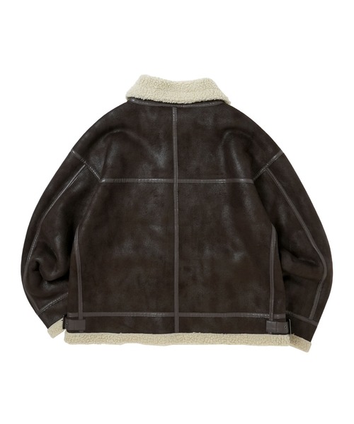 美品★COACH・レディース レザー ムートン ボアコンビ ベスト(M相当) GENERAL IDEA] WOMAN ベーシックレザームートンジャケット