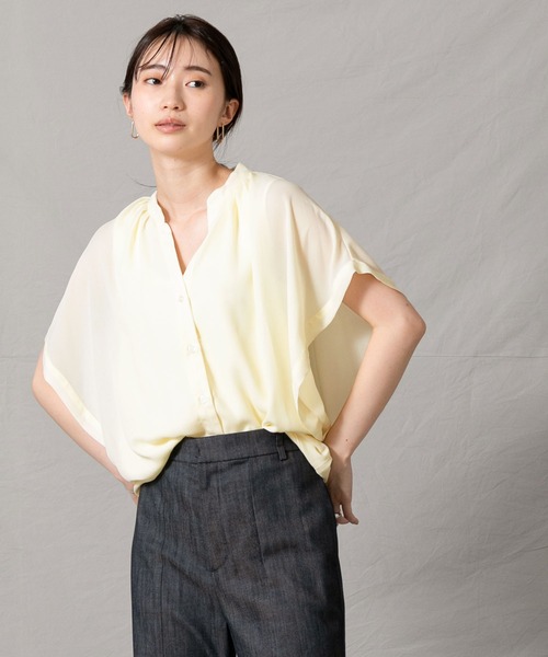 新品⭐︎Gready brilliant⭐︎ 2_スキッパーシャツCH Gready Brilliant シャツ ブラウス ジョーゼットスキッパー