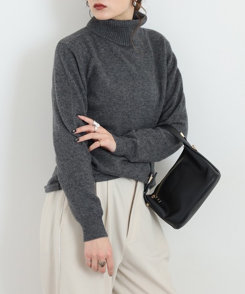 ニット セーター BRODIAEA 洗えるカシミヤシリーズ タートルネック