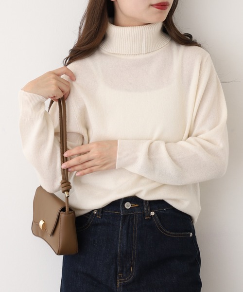 ニット セーター BRODIAEA 洗えるカシミヤシリーズ タートルネック