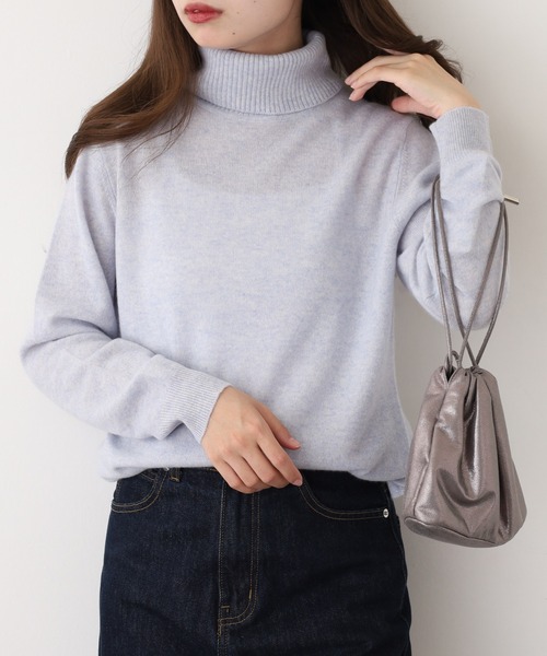 ニット セーター BRODIAEA 洗えるカシミヤシリーズ タートルネック