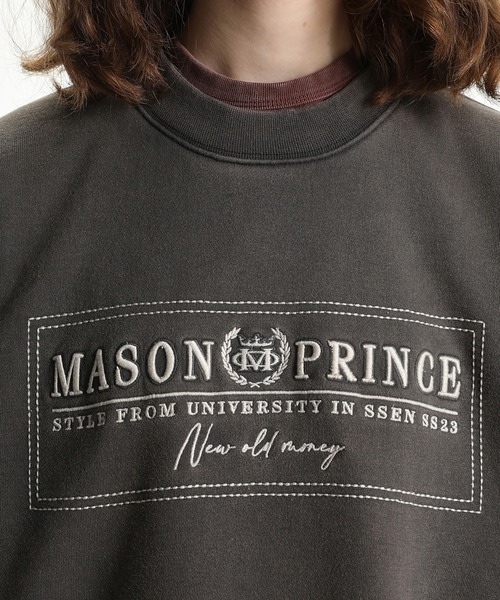 MASONPRINCE スウェット メンズ ヴィンテージ加工 ロゴ刺繍
