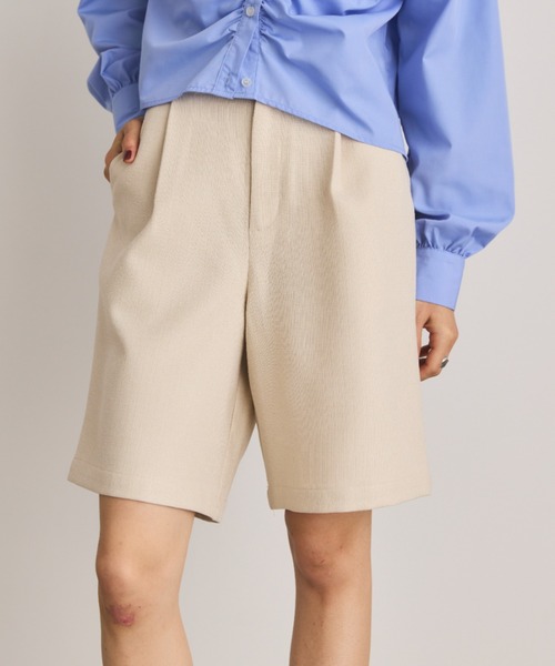 【新品未使用】BEIGE, リネンライクハーフパンツ 白 洗える キュロット M リネンライクハーフパンツ（キト抗菌） |ファッション通販のDHC