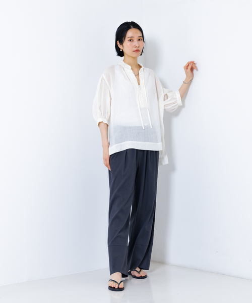 collex ブラウス シャツ 「WEB限定」リネンフリルブラウス
