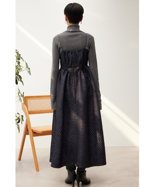 crie conforto ワンピース ふくれジャガードキャミワンピース