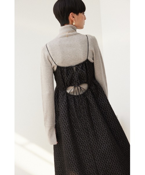crie conforto ワンピース ふくれジャガードキャミワンピース