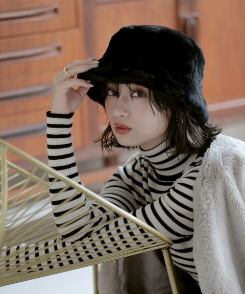 帽子 ハット 「AIKIMANIA」ファーバケットハット レディース