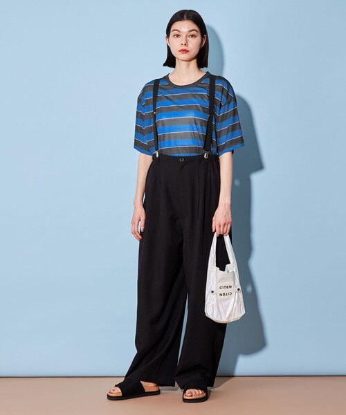 tシャツ シアーマルチボーダー カットソー レディース CITEN tシャツ Tシャツ 「CITEN」シアー マルチ ボーダー ユル