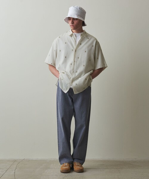 シャツ ブラウス メンズ 「Steven Alan」 ジャズ プリント レギュラーカラー ショートスリーブ シャツ -STANDARD LOOSE B｜zozo｜08