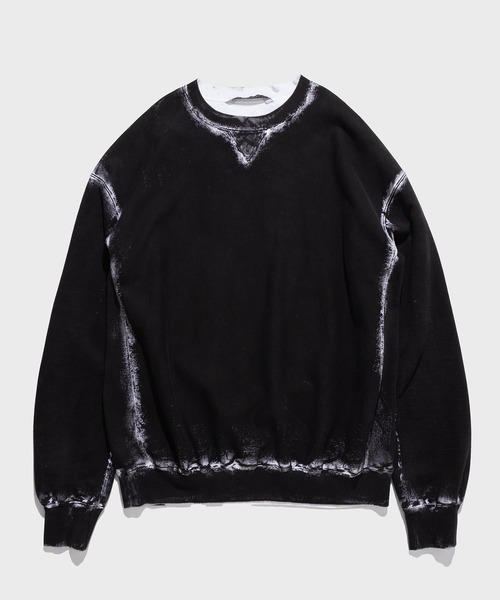 スウェット メンズ STUDIOUS別注 PAINTED SWEAT PULLOVER