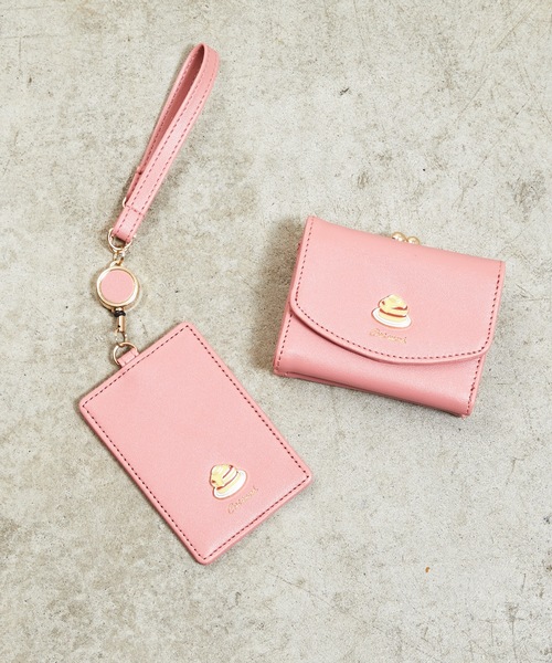 CAFUNE レザー製ミニ財布型キーホルダー ピンク CAFUNE レザー製ミニ
