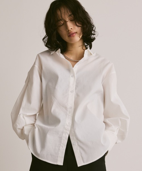 新品未使用品　綿麻　タックプリーツ　ギャザースリーブ　オーバーブラウス 楽天市場】【洋服の青山】ギャザー プリーツ ブラウス