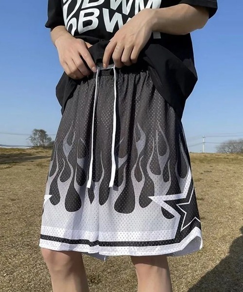 【STWEAR】FLAME ショートパンツ 国内配送・関税送料込 2色展開】Backers ファイヤーパターン ショートパンツ – 古着屋