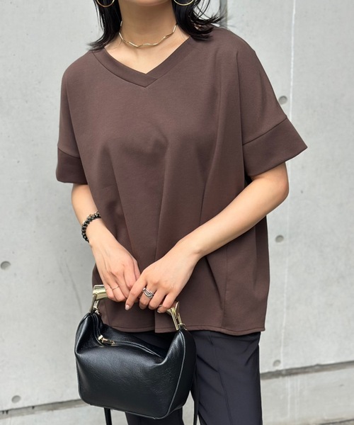tシャツ ネックが選べる！ライトダンボールダブルスリーブプルオーバー レディースの画像