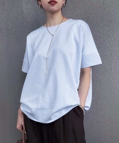 tシャツ ネックが選べる！ライトダンボールダブルスリーブプルオーバー レディースの画像