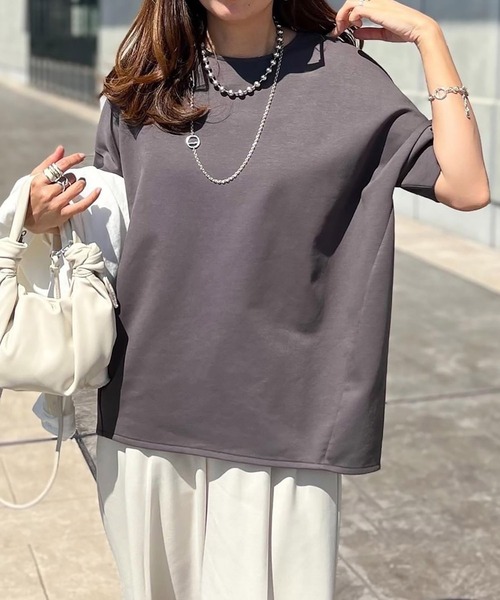 tシャツ ライトダンボールダブルスリーブプルオーバー レディース