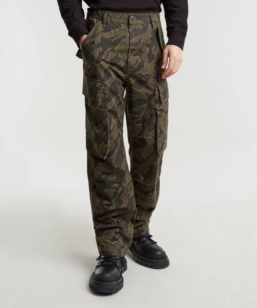 G-STAR RAW カーゴパンツ R-3N REGULAR STRAIGHT CARGO PANTS/カモ柄
