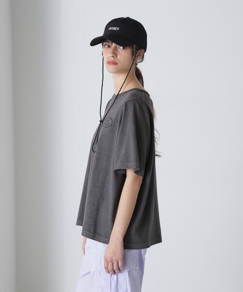 AVIREX tシャツ OPEN NECK BACK TACK FADEWASH T-SHIRT/オープン
