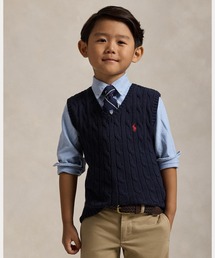 Polo Ralph Lauren Childrenswear ベスト ケーブルニット コットン