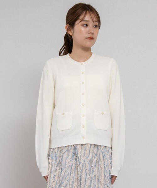 NOLLEY'S（ノーリーズ） カーディガン 「手洗い可能」ESPOIR 16G片畦