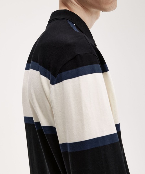 フレッドペリー 長袖ポロシャツ　ストライプ FRED PERRY ポロシャツ Striped Long Sleeve Polo Shirt