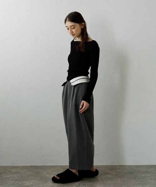 MINERTE スカート 「MINERTE」twill waist marked skirt / ツイル