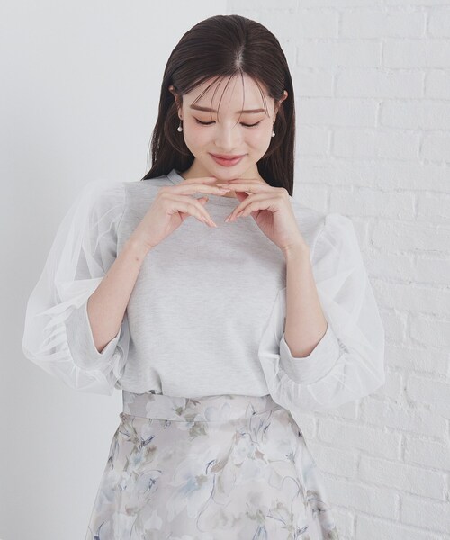 チュールドッキングカットソー rectangle tシャツ 3WAYチュールドッキングカットソー