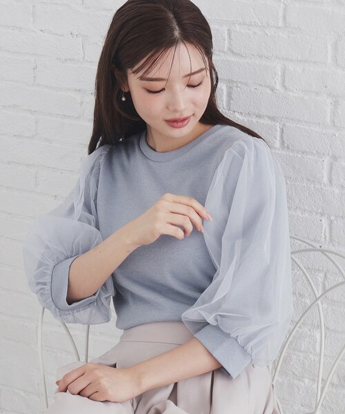 チュールドッキングカットソー rectangle tシャツ 3WAYチュールドッキングカットソー