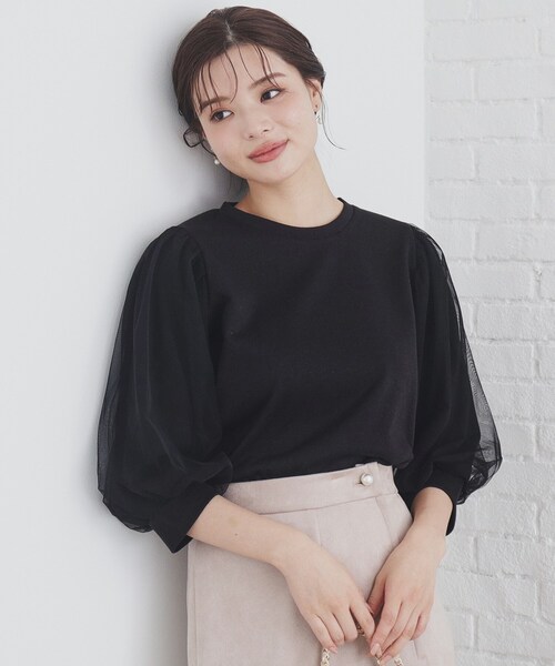 index tシャツ チュールドッキングスリーブラメトップス「洗濯機
