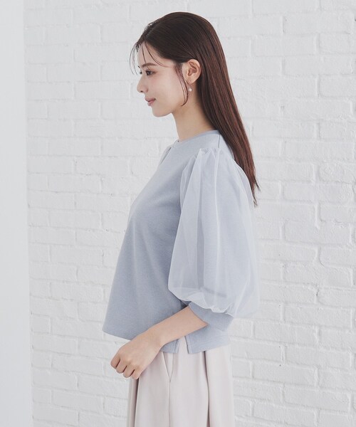 【確認中】J→М　新品　トップス　Ｆ index tシャツ チュールドッキングスリーブラメトップス「洗濯機