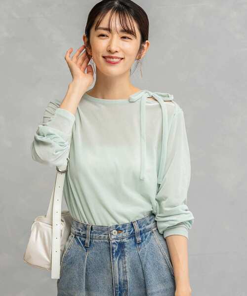 tシャツ シアーベロアスリットデザインカットソー レディース tシャツ シアーベロアスリットデザインカットソー レディース