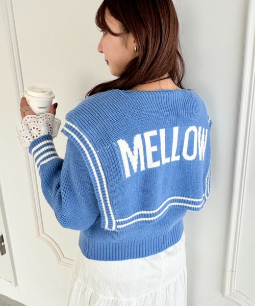 Loueme カーディガン ロゴジャガードセーラーカーディガン レディース