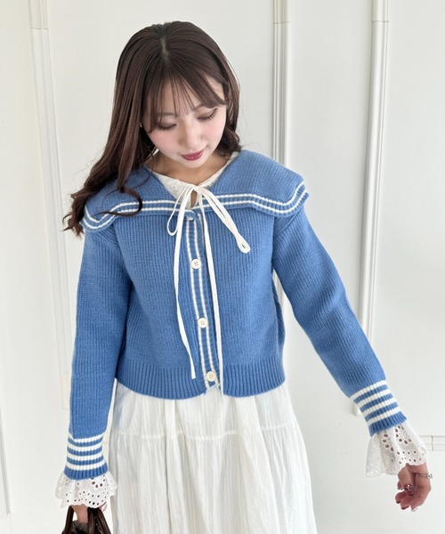 アナイ　レーシー衿カーディガン　セーラー衿 アナイ レーシー衿カーディガン セーラー（ANAYI（アナイ）の