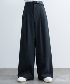 スラックス Two tuck wide straight stripe slacks / ２タックワイドストレートストライプスラックス メンズ レディ
