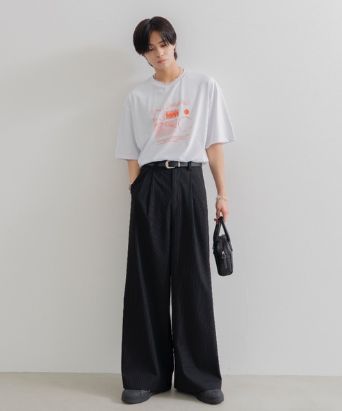スーツ SINSS Two tuck wide straightstripeslacks Two tuck wide straight stripe slacks / 2タックワイド