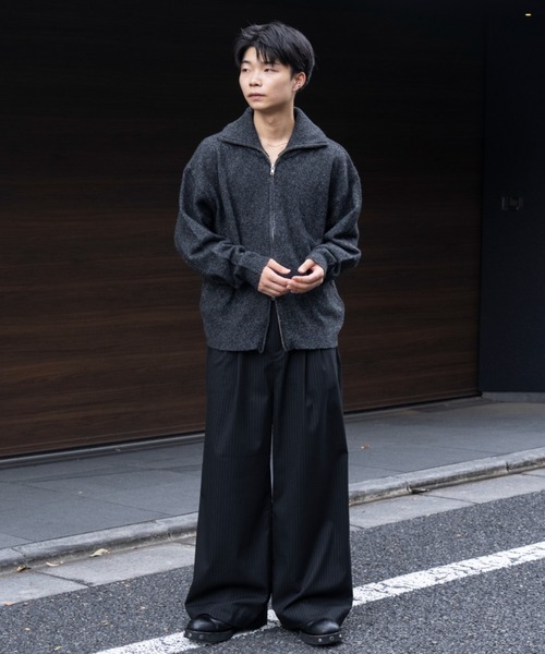 SINSS スラックス Two tuck wide straight stripe slacks / 2