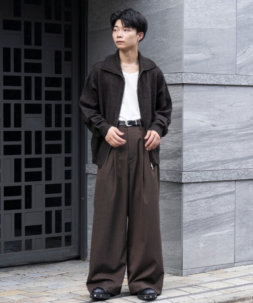 SINSS ストライプスラックス SINSS スラックス Two tuck wide straight stripe slacks / 2