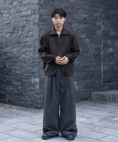 SINSS スラックス Two tuck wide straight stripe slacks / 2