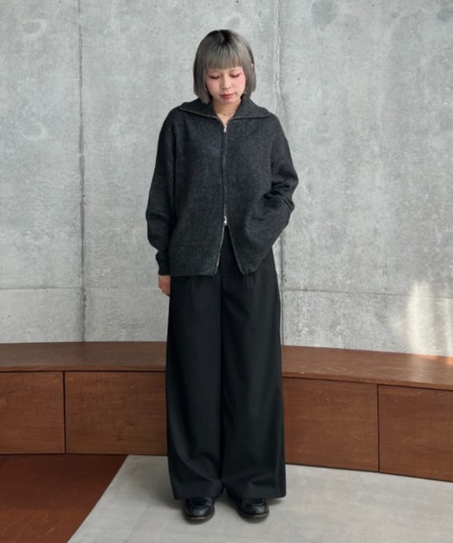 SINSS スラックス Two tuck wide straight stripe slacks / 2