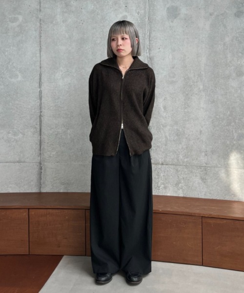 SINSS スラックス Two tuck wide straight stripe slacks / 2
