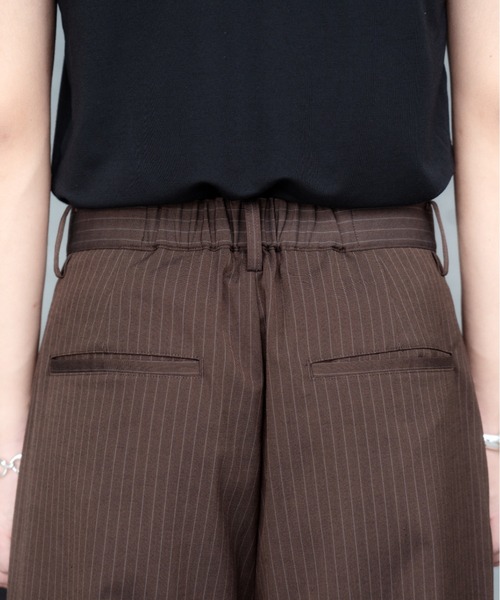 SINSS スラックス Two tuck wide straight stripe slacks / 2