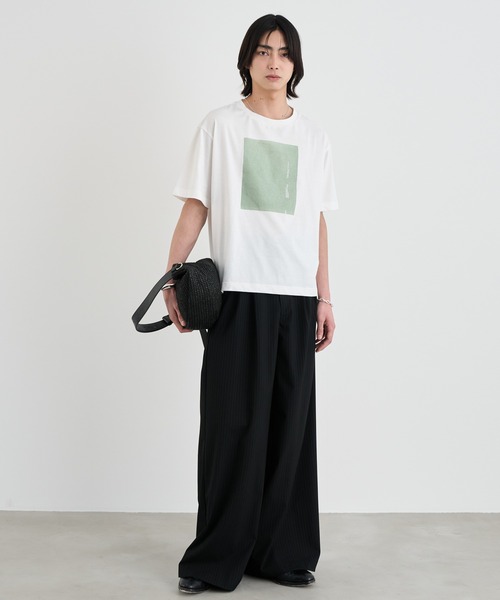 SINSS スラックス Two tuck wide straight stripe slacks / 2タック