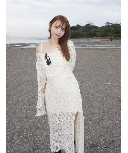 Darich ワンピース ローゲージデザインニットロングワンピース  