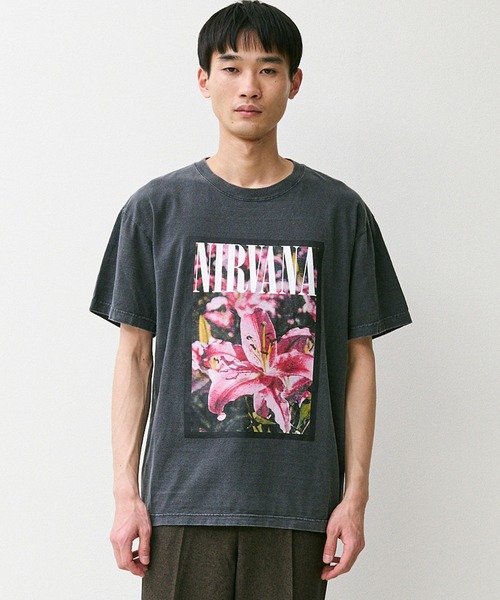 NIRVANA 花柄プリント Tシャツ L NIRVANA（MAMMUT） tシャツ NIRVANA LILIES Tシャツ メンズ レディース