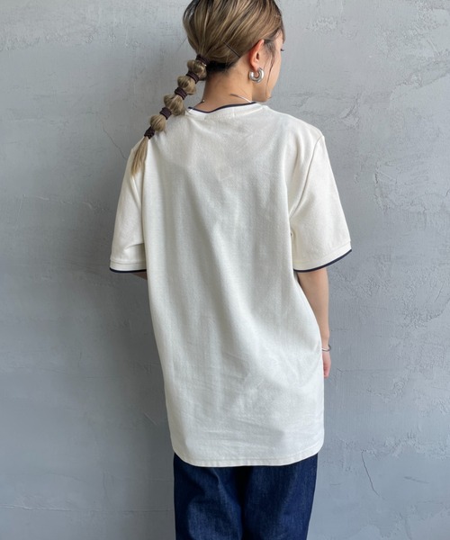 美品FRED PERRY フレッドペリーワンポイントロゴ刺繍クレープピケTシャツ FRED PERRY tシャツ 「FRED PERRY/フレッドペリー」 別注 ワン