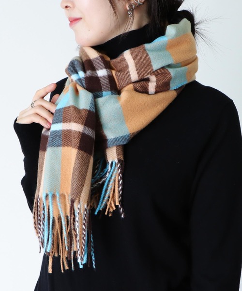 Jines（ジネス） ストール マフラー ソフトタッチ・チェック大判